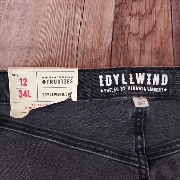 NWT Idyllwind Womens 12 Twelve South Wash Down High Risin Lace-Up Bootcut Jeans - Picture 11 of 15